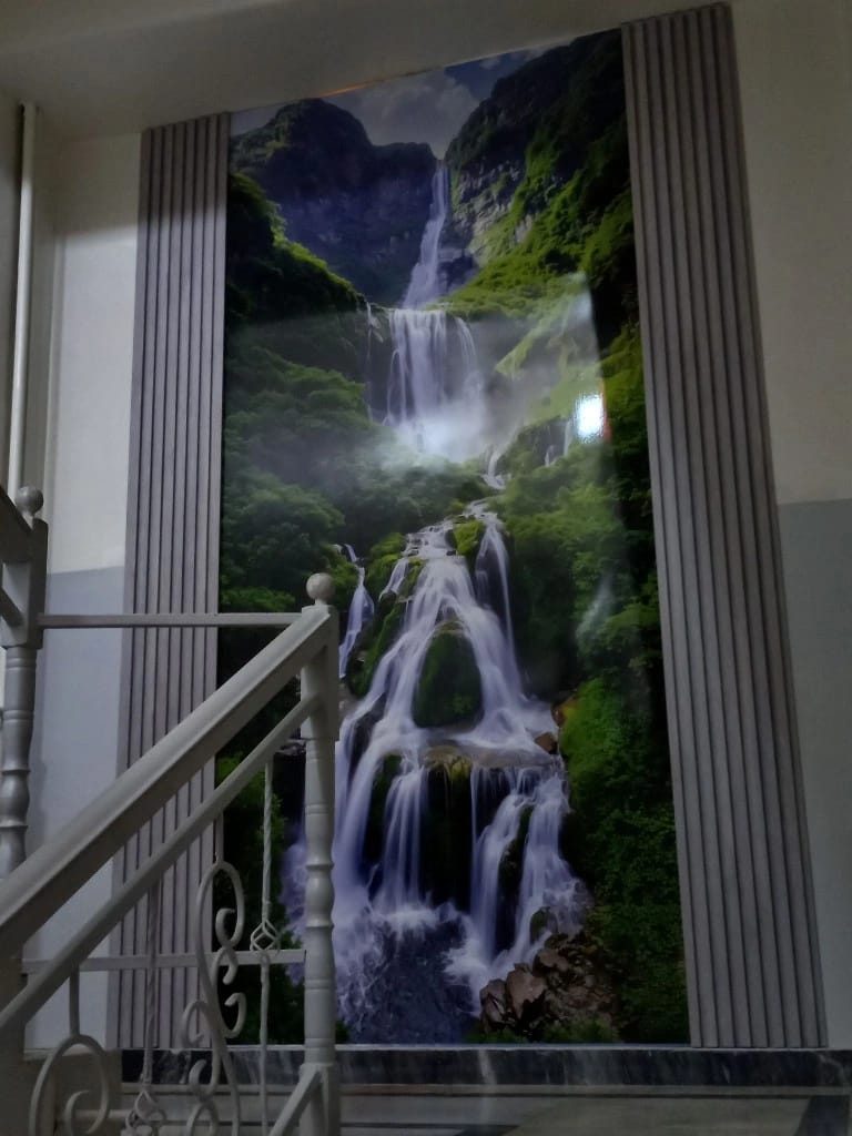 Wall art decorating the hospital stairwell